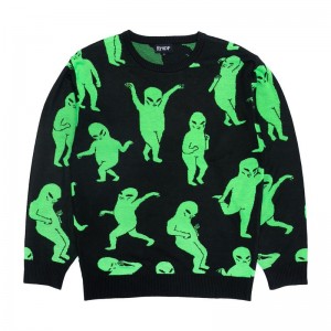 Ripndip Alien Dance Party Knit Truien Zwart | NLDN2142