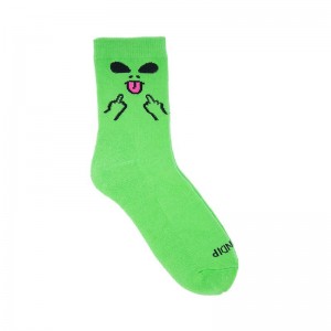 Ripndip Alien Face Mid Sokken Groen | NLNB2658