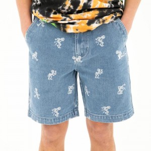 Ripndip Dance Party Denim Korte Broek Lichtturkoois | NLRW2185