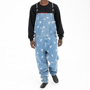 Ripndip Dance Party Denim Overalls Broek Lichtturkoois | NLNB2405