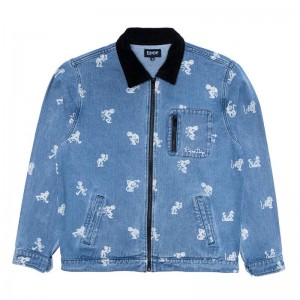 Ripndip Dance Party Denim Werk Jassen Lichtturkoois | NLDN2495