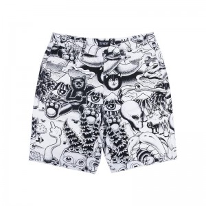 Ripndip Dark Twisted Fantasy Twill Korte Broek Zwart Wit | NLFM2169