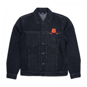Ripndip Devils Werk Denim Jassen Zwart Lichtturkoois | NLXF2487