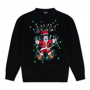 Ripndip Electrifying Santa Knit Truien Zwart | NLYU2135