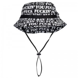 Ripndip Fuckin Fuck Boonie Denim Bucket Hoed Zwart | NLHK2067