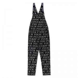 Ripndip Fuckin Fuck Denim Overalls Broek Zwart | NLCE2382