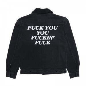 Ripndip Fucking Fuck Denim Sherpa Jassen Zwart Lichtturkoois | NLCE2486