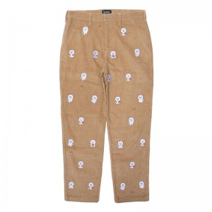 Ripndip Hello Nermy Corduroy Embroidered Broek Bruin | NLAP2419