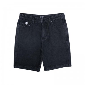 Ripndip La Brea Denim Korte Broek Zwart Lichtturkoois | NLSO2167