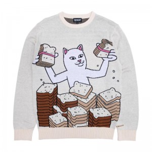 Ripndip Lets Get this Bread Knit Truien Beige | NLKI2147