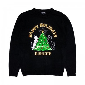 Ripndip Litmas Tree Gebreid Truien Zwart | NLMA2155