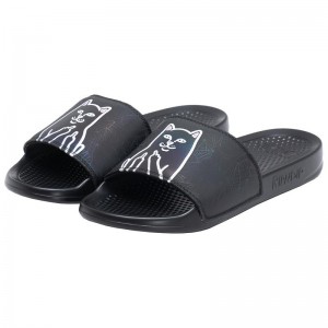 Ripndip Lord Jermal Leaf Camo Badeslippers Zwart | NLKI2017