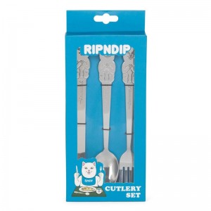 Ripndip Lord Nermal 3 PC Cutlery Set Accessoires Zilver | NLBC2756