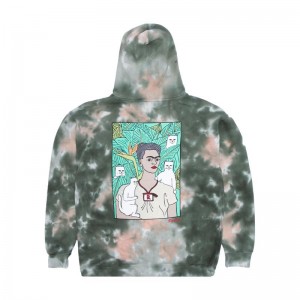 Ripndip Nermal Portrait Hoodie Olijfgroen Oranje | NLYU2580