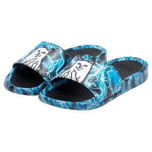 Ripndip Nikola Badeslippers Zwart Blauw | NLLH2018