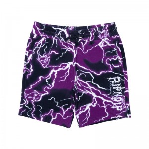 Ripndip Nikola Sweat Korte Broek Zwart Paars | NLWY2209