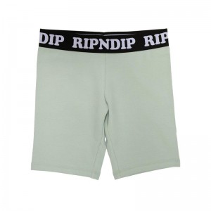 Ripndip Peeking Nermal Biker Korte Broek Groen | NLUT2162