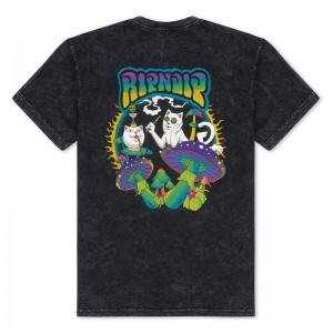 Ripndip Psychedelic Garden Overhemd Zwart Lichtturkoois | NLOR2216