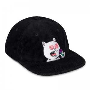 Ripndip Shroom Diet 6 Panel Corduroy Strapback Hoeden Zwart | NLQZ2052