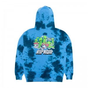 Ripndip Space Gang Hoodie Donkerblauw Lichtturkoois | NLJJ2543
