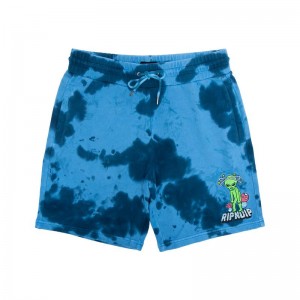 Ripndip Space Gang Sweat Korte Broek Donkerblauw Lichtturkoois | NLHK2171