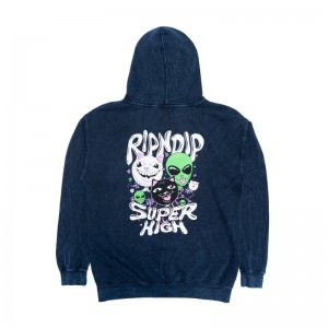 Ripndip Super High Hoodie Donkerblauw Lichtturkoois | NLHK2544