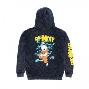 Ripndip Super Sanerm Hoodie Zwart Lichtturkoois | NLEX2609