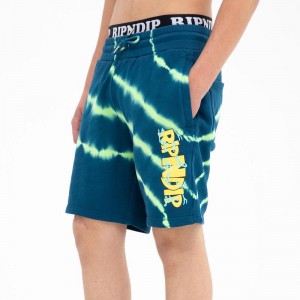 Ripndip Super Sanerm Sweat Korte Broek Donkerblauw Groen | NLFM2195