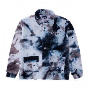 Ripndip Warped Tie Dye Sherpa Jassen Donkerblauw Paars | NLEX2505