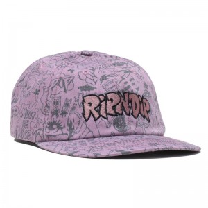 Ripndip We Don't Care 6 Panel Hoeden Paars | NLRW2055