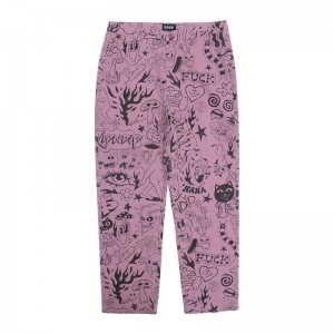 Ripndip We Don't Care Twill Broek Paars | NLDN2391