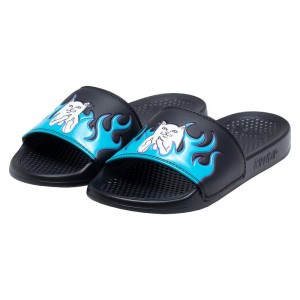 Ripndip Welcome To Heck Badeslippers Zwart Blauw | NLMA2025