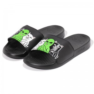 Ripndip Whole Gang Badeslippers Zwart | NLJJ2016